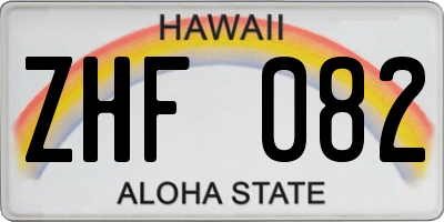 HI license plate ZHF082