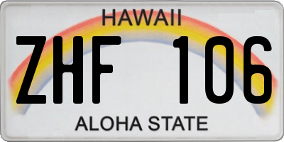 HI license plate ZHF106