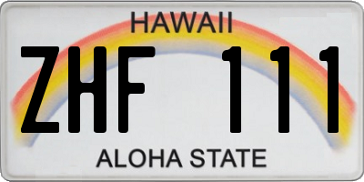 HI license plate ZHF111