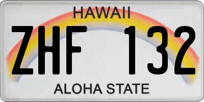 HI license plate ZHF132