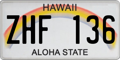 HI license plate ZHF136