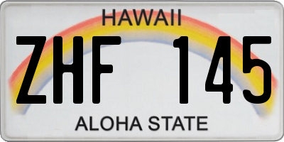 HI license plate ZHF145