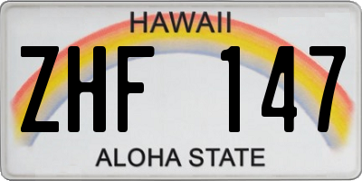 HI license plate ZHF147