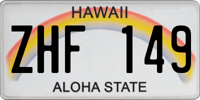 HI license plate ZHF149