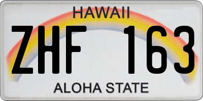 HI license plate ZHF163