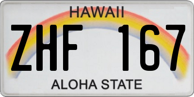 HI license plate ZHF167