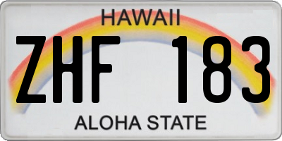 HI license plate ZHF183