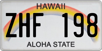 HI license plate ZHF198