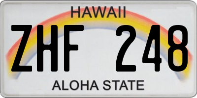 HI license plate ZHF248