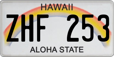 HI license plate ZHF253