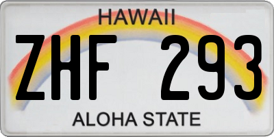 HI license plate ZHF293