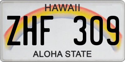 HI license plate ZHF309