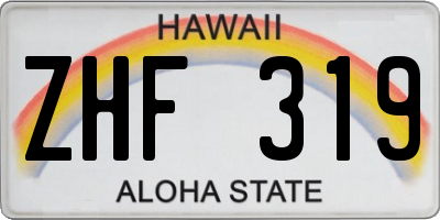 HI license plate ZHF319