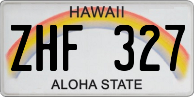 HI license plate ZHF327