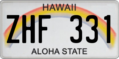 HI license plate ZHF331
