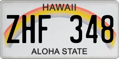 HI license plate ZHF348