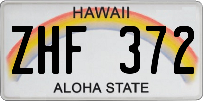 HI license plate ZHF372