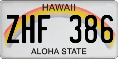 HI license plate ZHF386