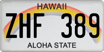 HI license plate ZHF389