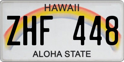 HI license plate ZHF448