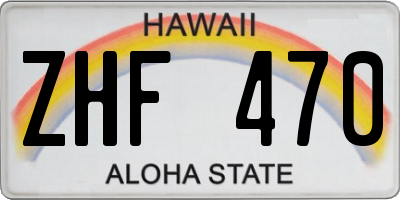 HI license plate ZHF470