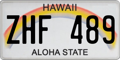 HI license plate ZHF489