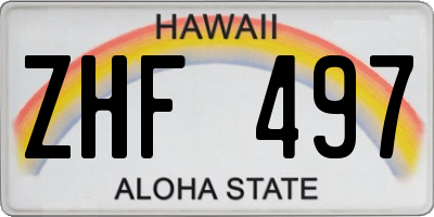 HI license plate ZHF497