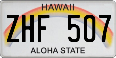 HI license plate ZHF507