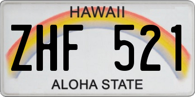 HI license plate ZHF521