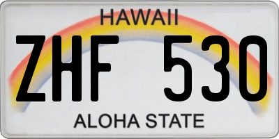 HI license plate ZHF530