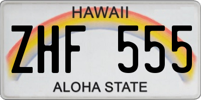 HI license plate ZHF555