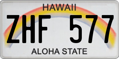 HI license plate ZHF577