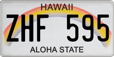 HI license plate ZHF595