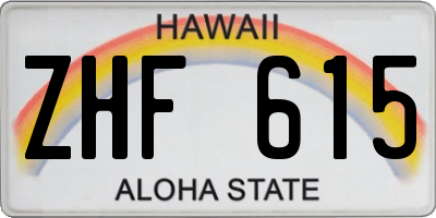 HI license plate ZHF615
