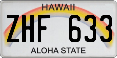 HI license plate ZHF633