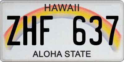 HI license plate ZHF637