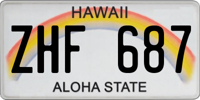 HI license plate ZHF687