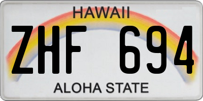 HI license plate ZHF694