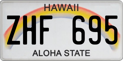 HI license plate ZHF695