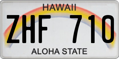 HI license plate ZHF710