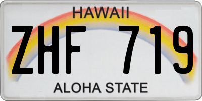 HI license plate ZHF719