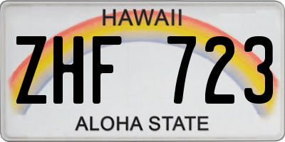 HI license plate ZHF723