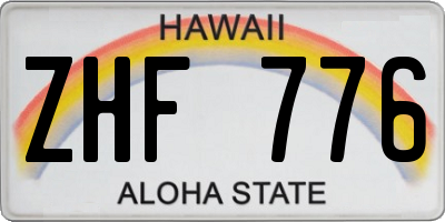 HI license plate ZHF776