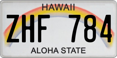 HI license plate ZHF784