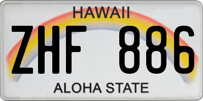 HI license plate ZHF886