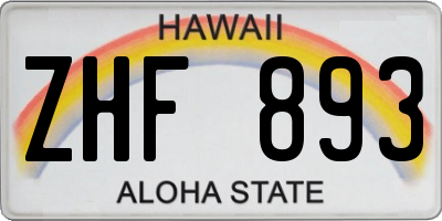 HI license plate ZHF893
