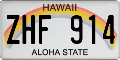 HI license plate ZHF914