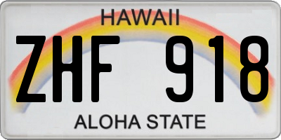 HI license plate ZHF918