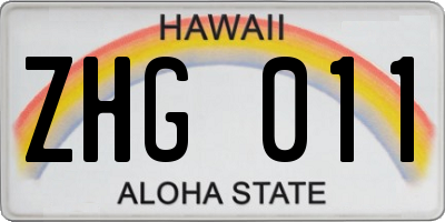 HI license plate ZHG011