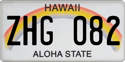 HI license plate ZHG082